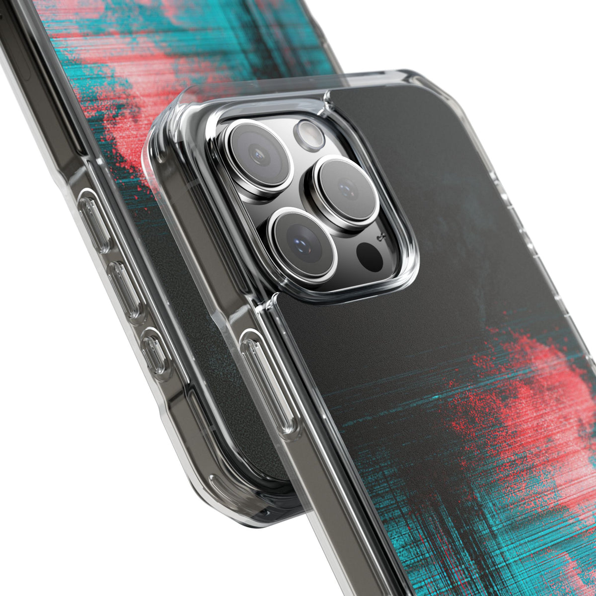 Digital Signal Drift · Clear Impact Magnetic Phone Case for iPhone · Black