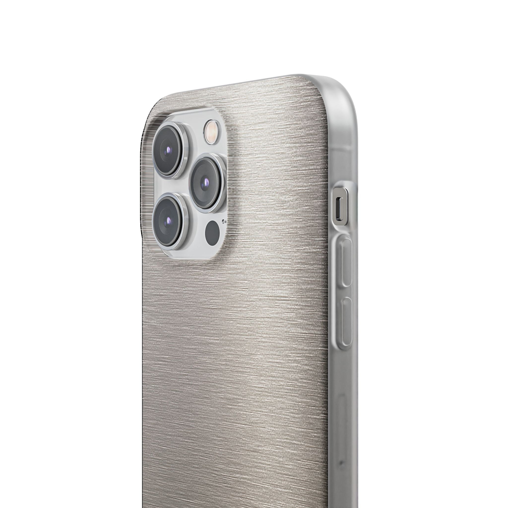 Grey Lite Phone Case for iPhone - Brushed Nickel Linen