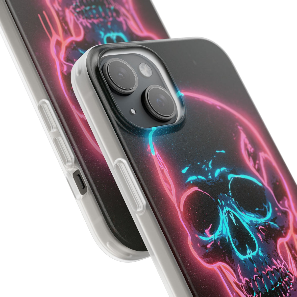 Neon Drip Skull · Lite Phone Case for iPhone ·  Black