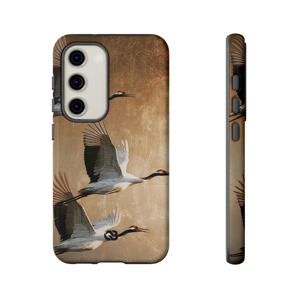 Golden Crane Flight · Tough Phone Case for Samsung · Gold