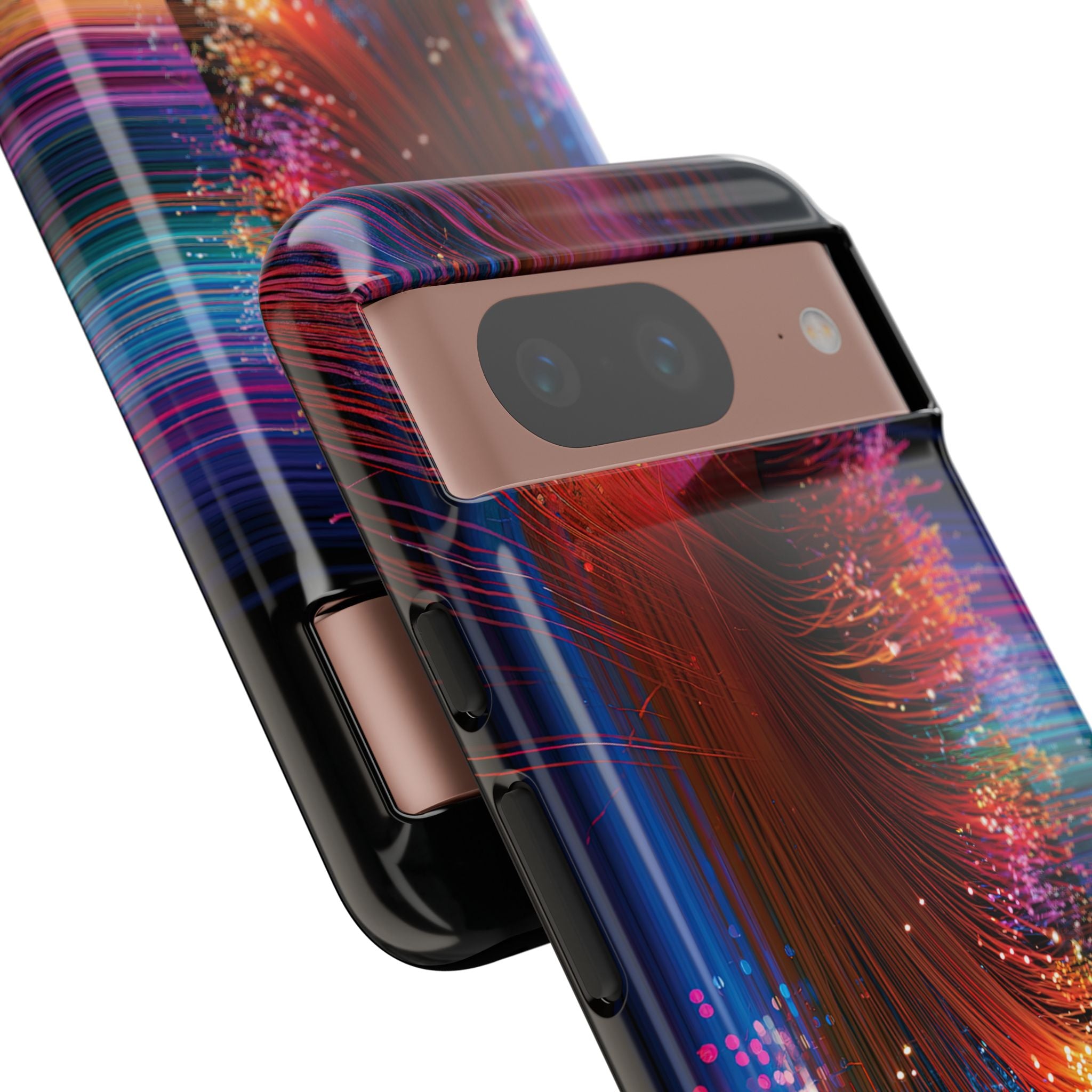 Black Tough Phone Case for Google Pixel - Cyber Optic Streak