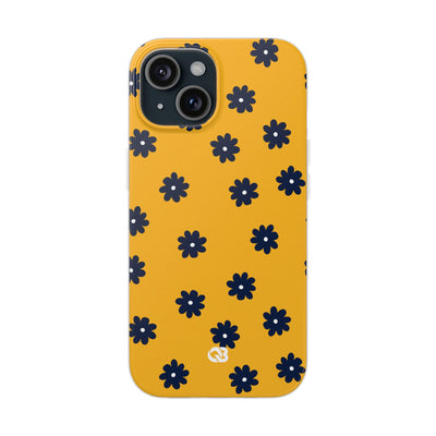 Navy Daisy Mustard · Soft Phone Case for iPhone