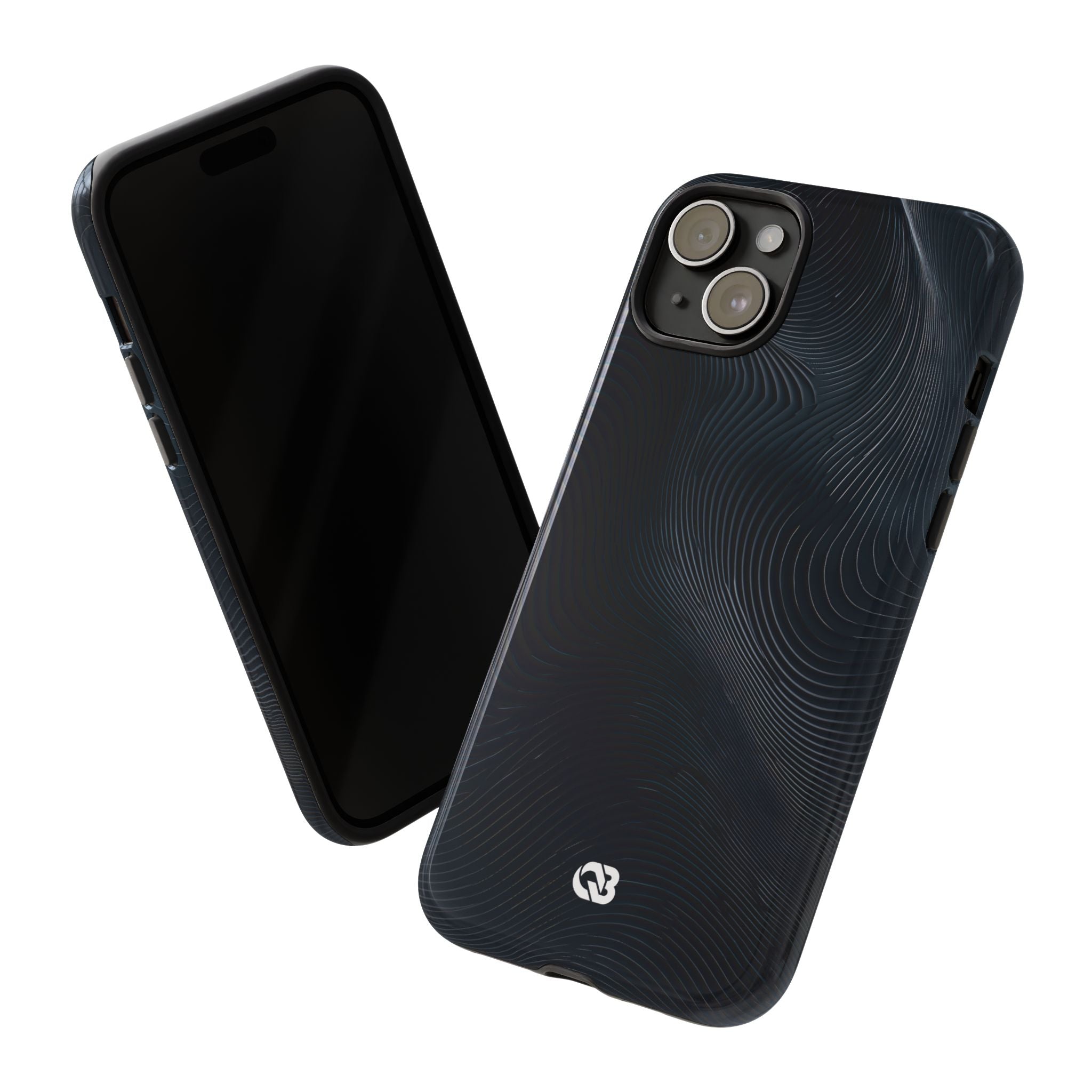Black Tough Phone Case for iPhone - Obsidian Ridge Flux