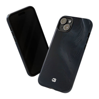 Black Tough Phone Case for iPhone - Obsidian Ridge Flux