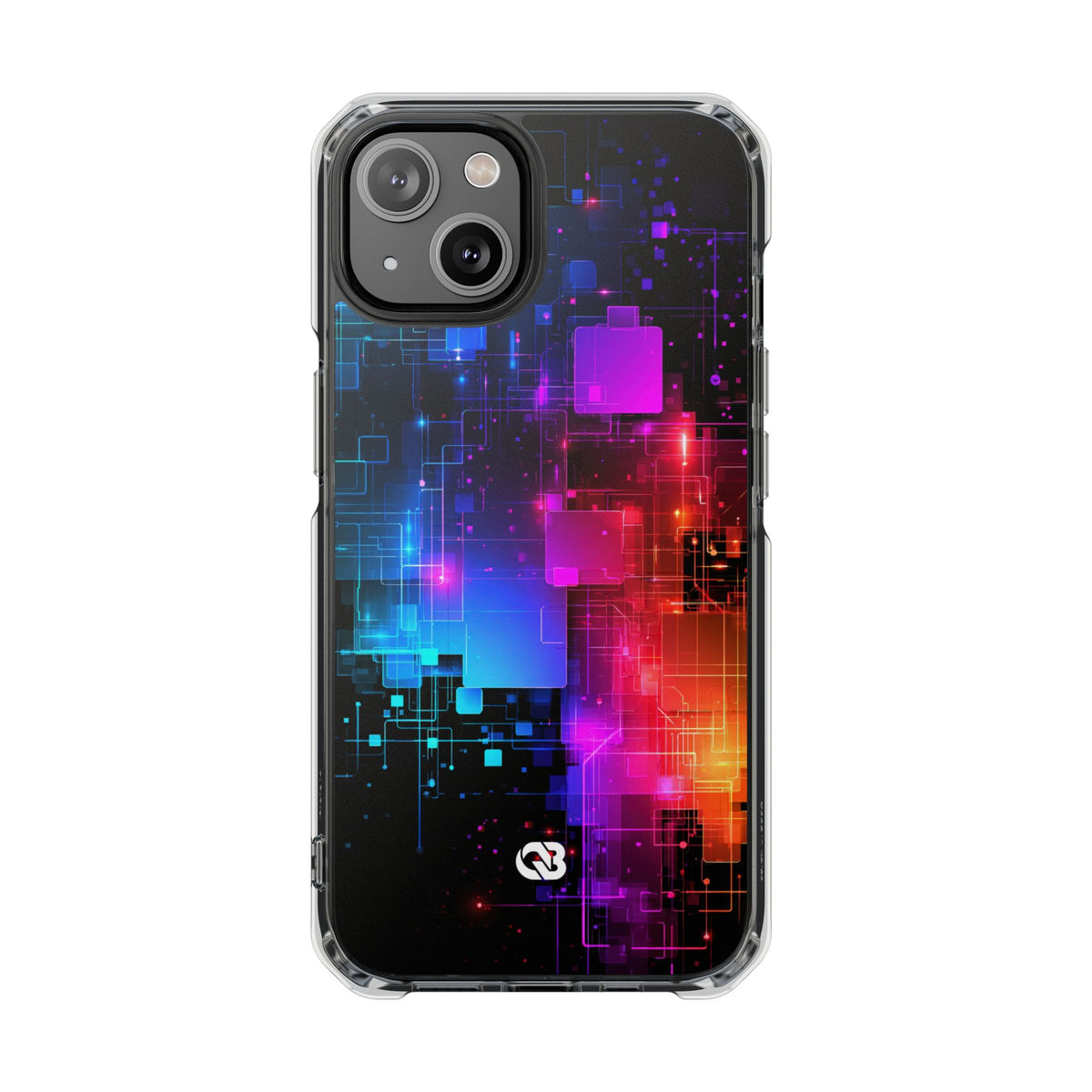Spectral Circuit Grid · Clear Impact Magnetic Phone Case for iPhone · Black