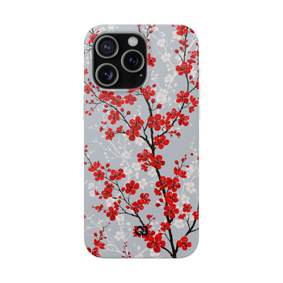 Grey Lite Phone Case for iPhone - Crimson Sakura Slate