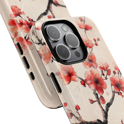 Crimson Silk Flora · Tough+ Custodia per iPhone · Magsafe