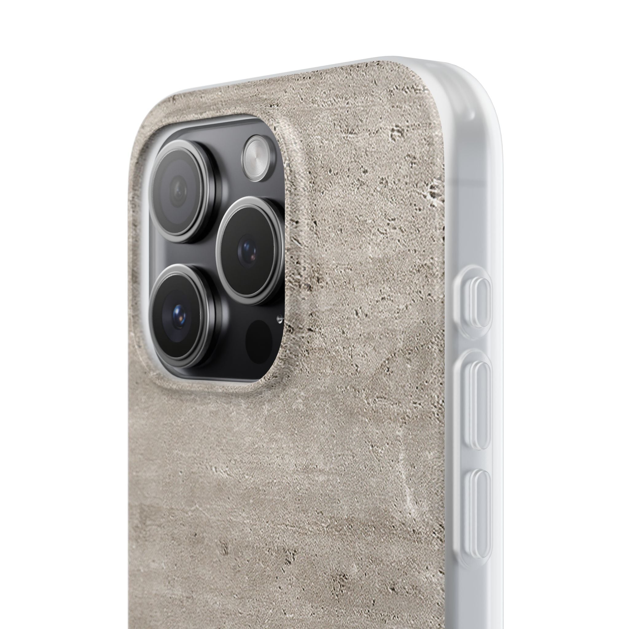 Grey Lite Phone Case for iPhone - Brutalist Stone Grit