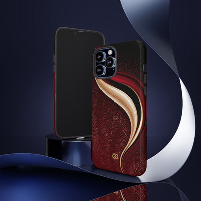Gilded Crimson Flow · Tough Phone Case for iPhone · Red