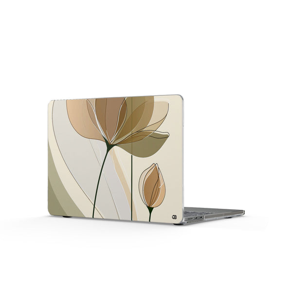 Translucent Petal Contour · Clear Hard Case for MacBook · Beige