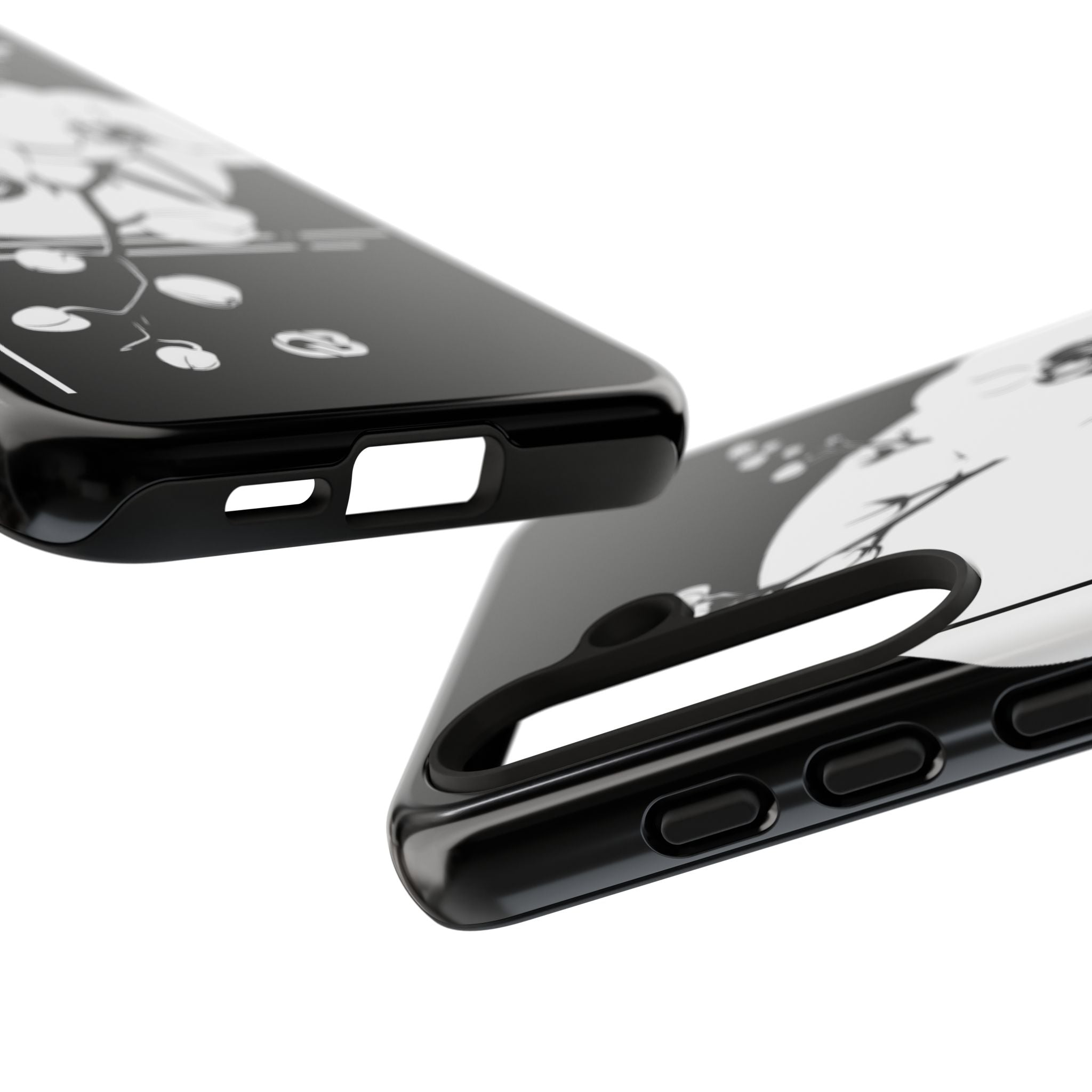 Black Tough Phone Case for Samsung - Lunar Orchid Grid