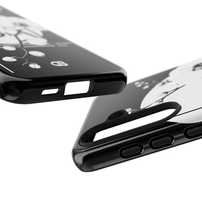 Black Tough Phone Case for Samsung - Lunar Orchid Grid
