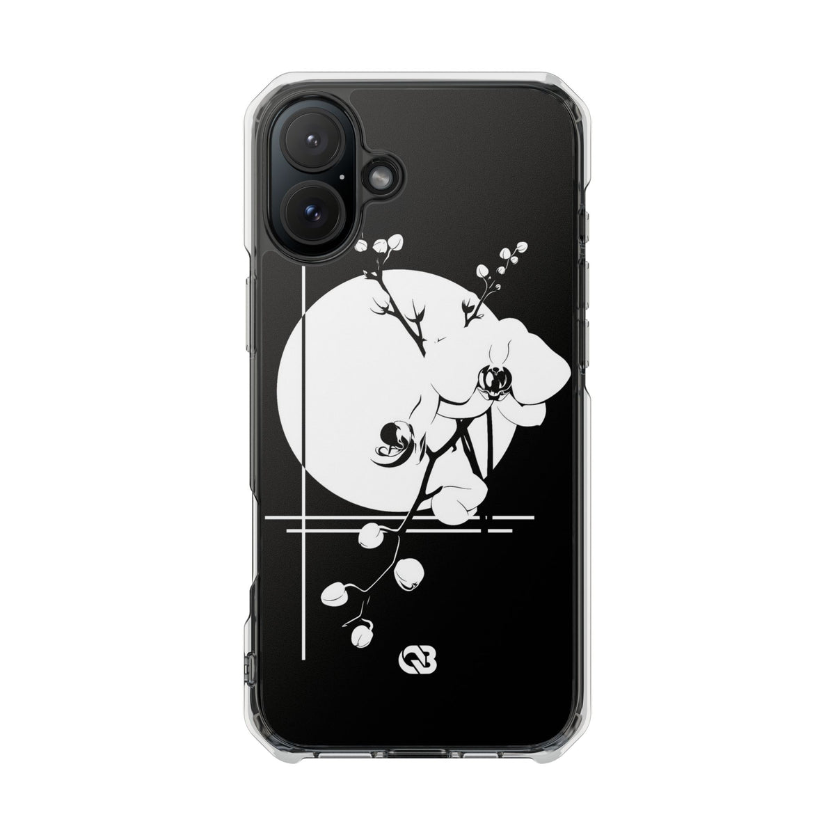 Nocturne Orchid Bloom · Clear Impact Magnetic Phone Case for iPhone ·  Black