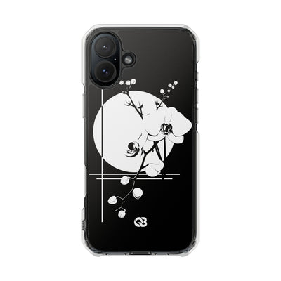 Nocturne Orchid Bloom · Clear Impact Magnetic Phone Case for iPhone ·  Black