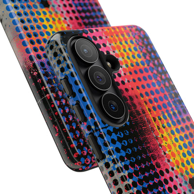 Chromatic Halftone Grid · Tough Phone Case for Samsung · Blue