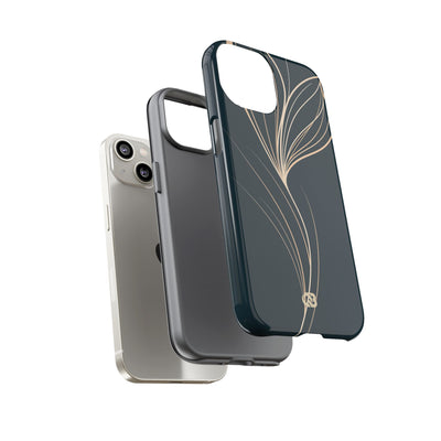 Teal Tough Phone Case for iPhone - Sandstone Silk Flora