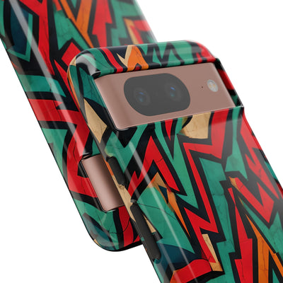 Jagged Teal Static · Tough etui na telefon dla Google Pixel