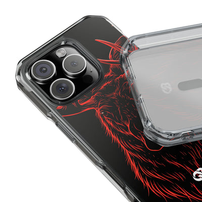 Nordic Moose Contour · Clear Impact Magnetic Phone Case for iPhone ·  Red