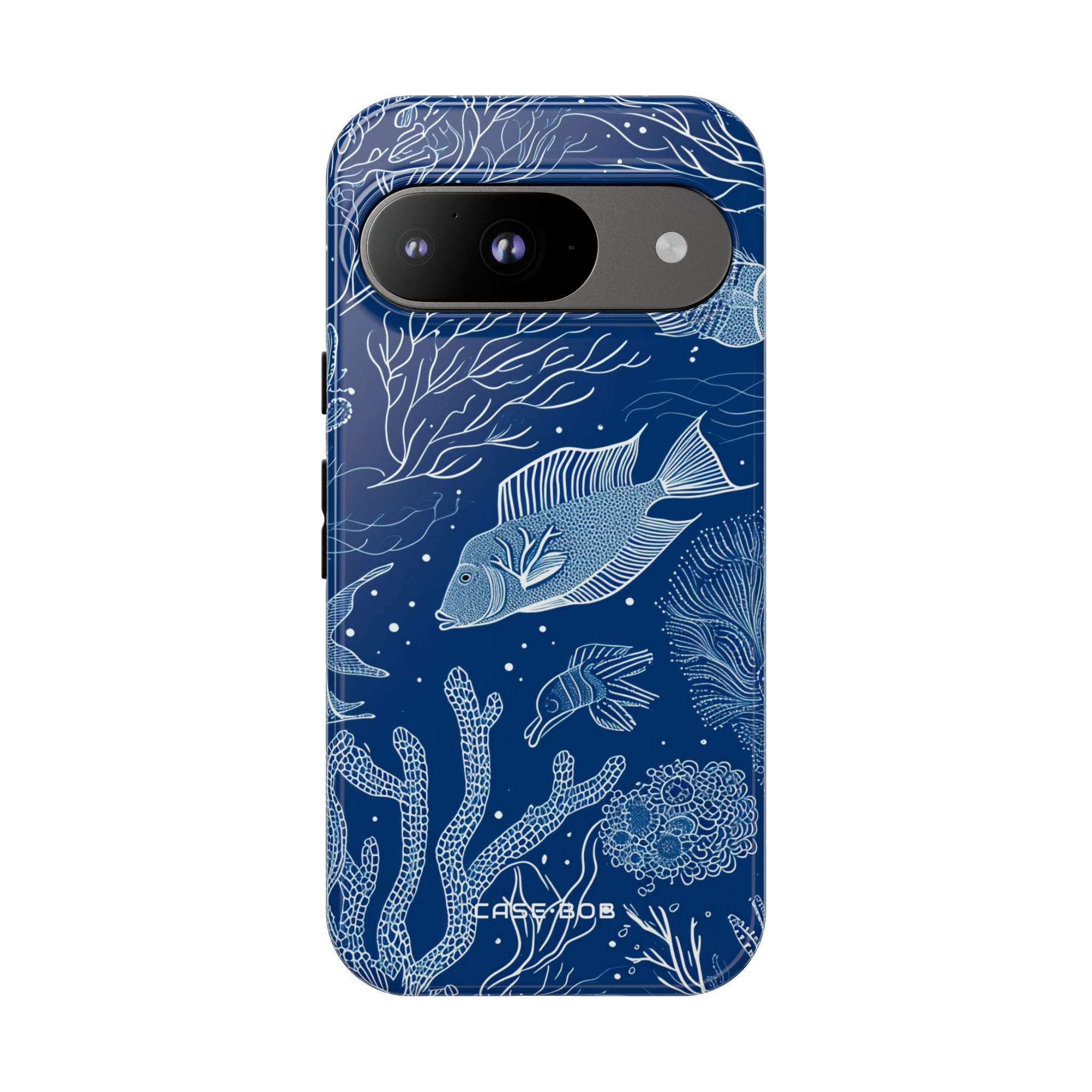 Navy Scale Riff Google Pixel 9 Case - Tough