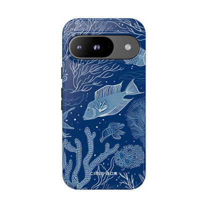 Navy Scale Riff Google Pixel 9 Case - Tough