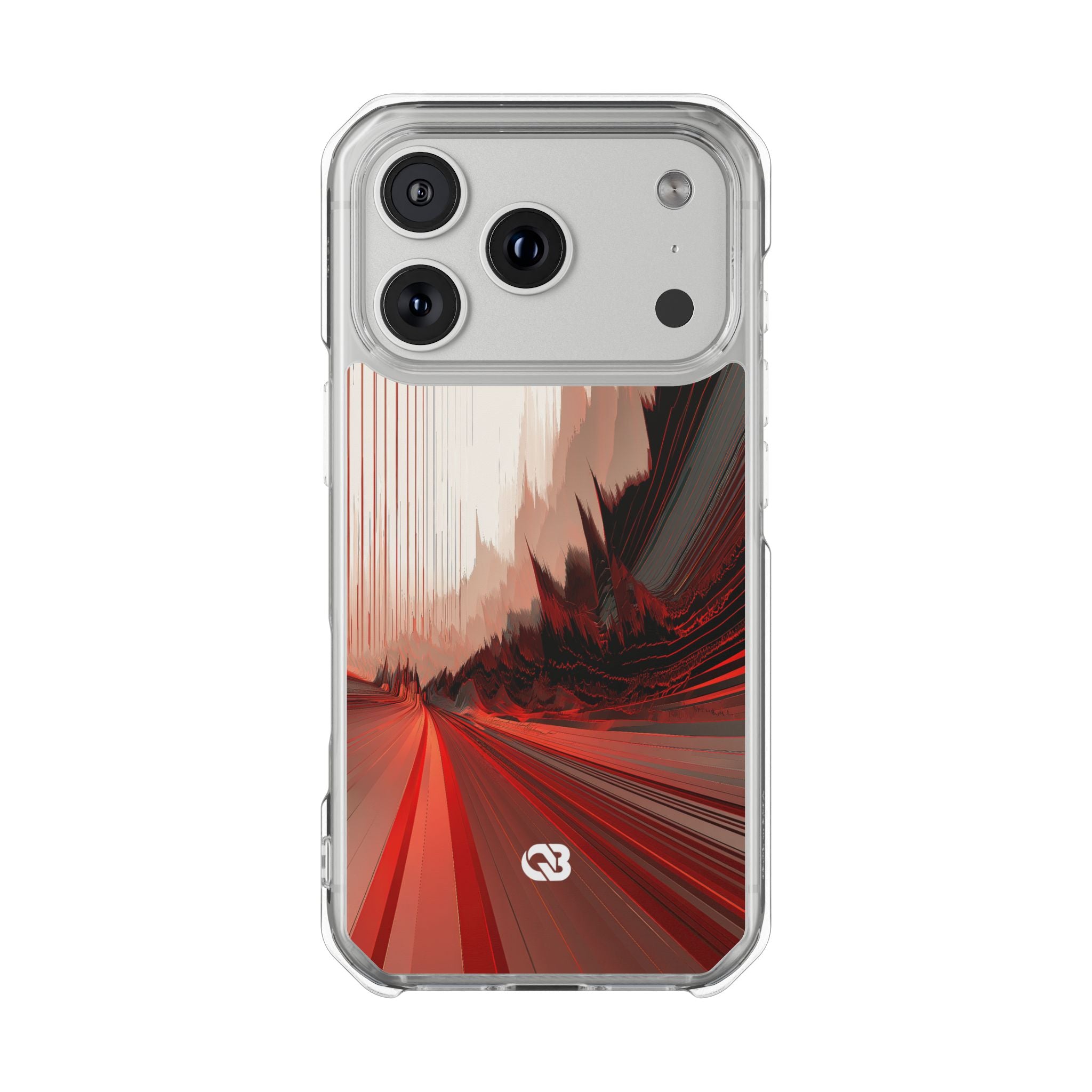 Red Impact MagSafe Phone Case for iPhone - Crimson Pulse Horizon