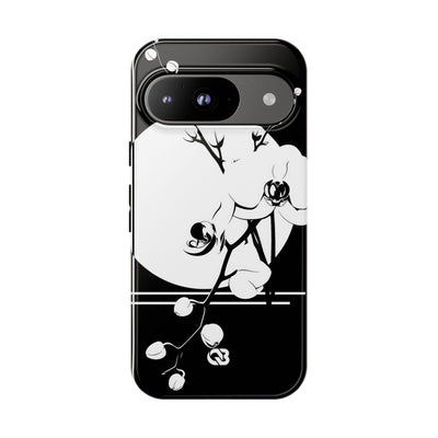 Black Tough Phone Case for Google Pixel - Lunar Orchid Grid