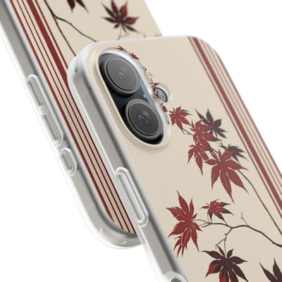 Red Lite Phone Case for iPhone - Crimson Momiji Stripe