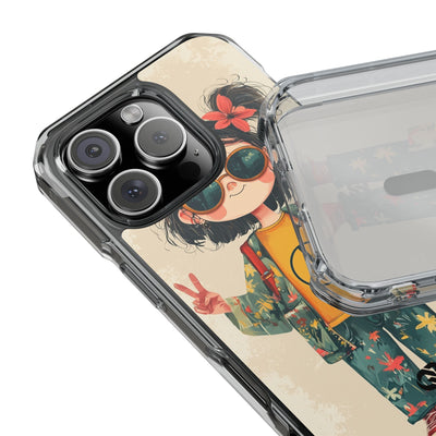 Retro Peace Girl · Impact Hoesje voor iPhone · Magsafe