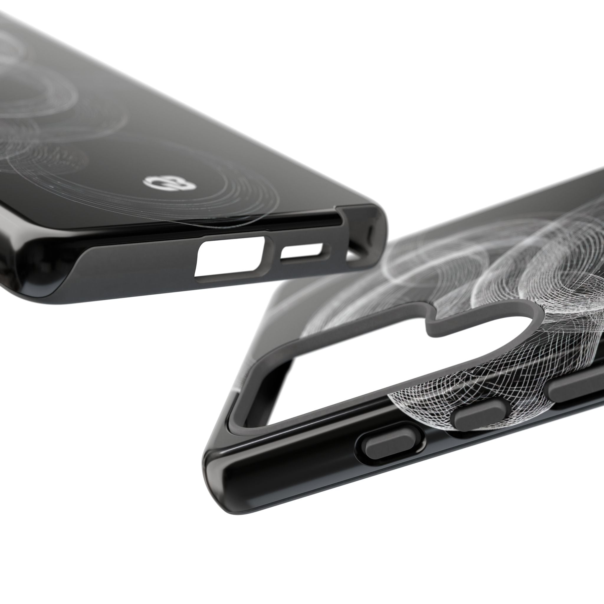 Black Tough Phone Case for Samsung - Kinetic Wireframe Orbit