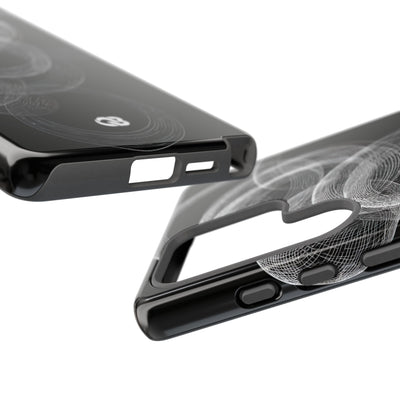 Black Tough Phone Case for Samsung - Kinetic Wireframe Orbit