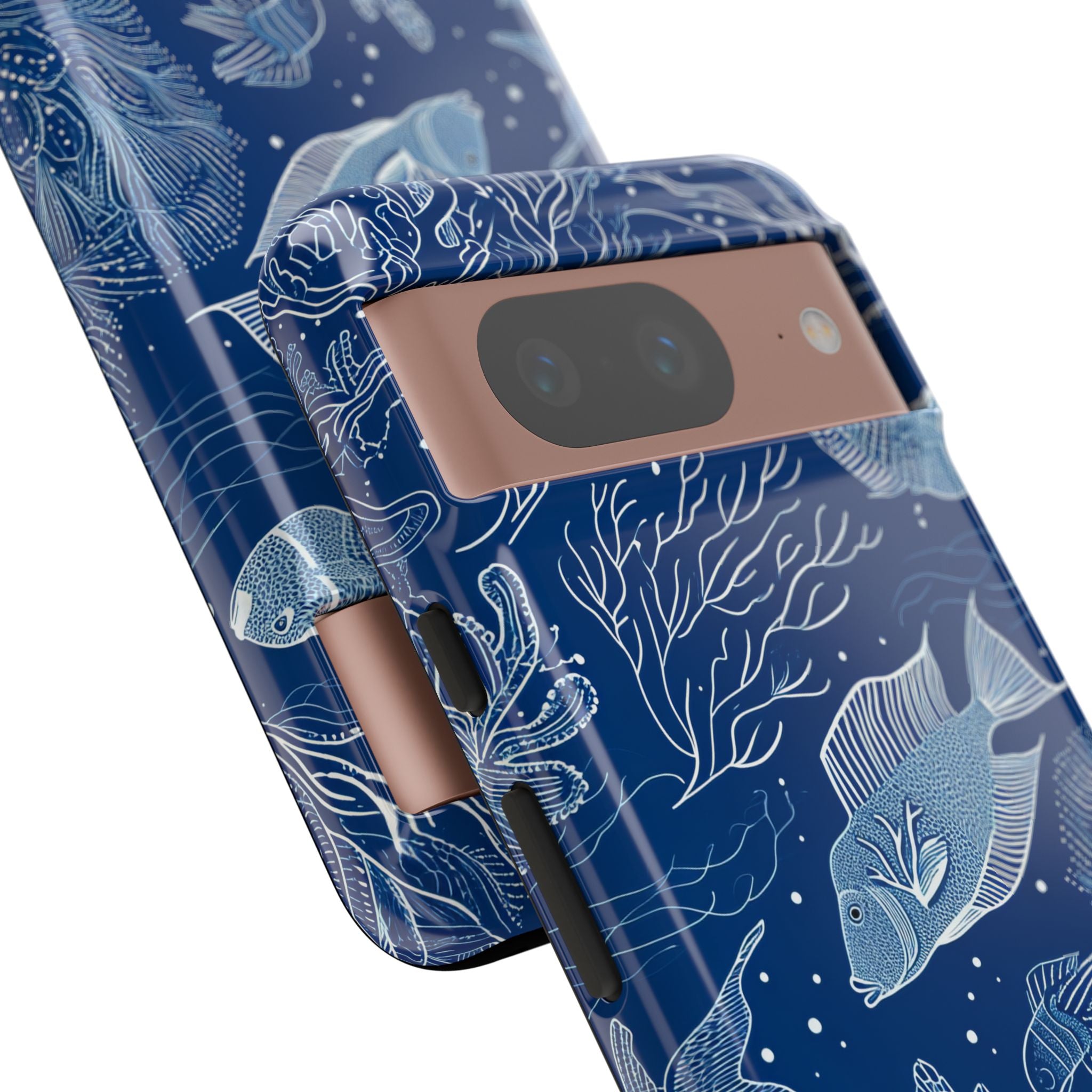 Navy Scale Reef Google Pixel 8 Case - Tough