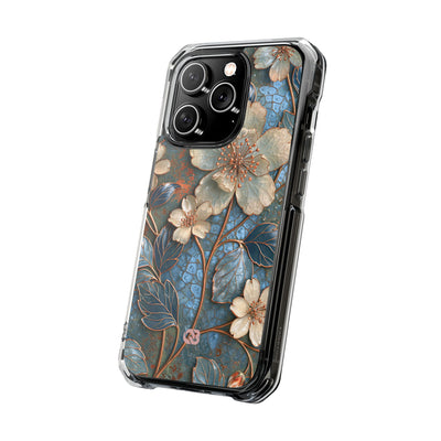 Gilded Blossom Reverie · Clear Impact Magnetic Phone Case for iPhone · Teal