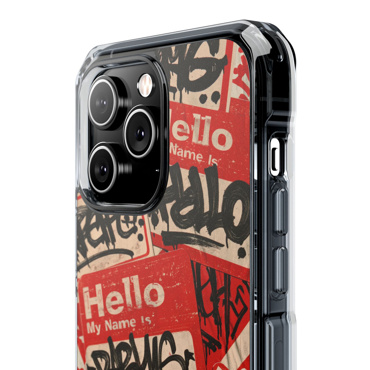 Slap Tag Collage · Clear Impact Magnetic Phone Case for iPhone · Red