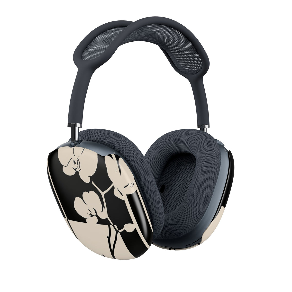 Geometric Orchid Bloom · Hard Case for AirPods Max · Black