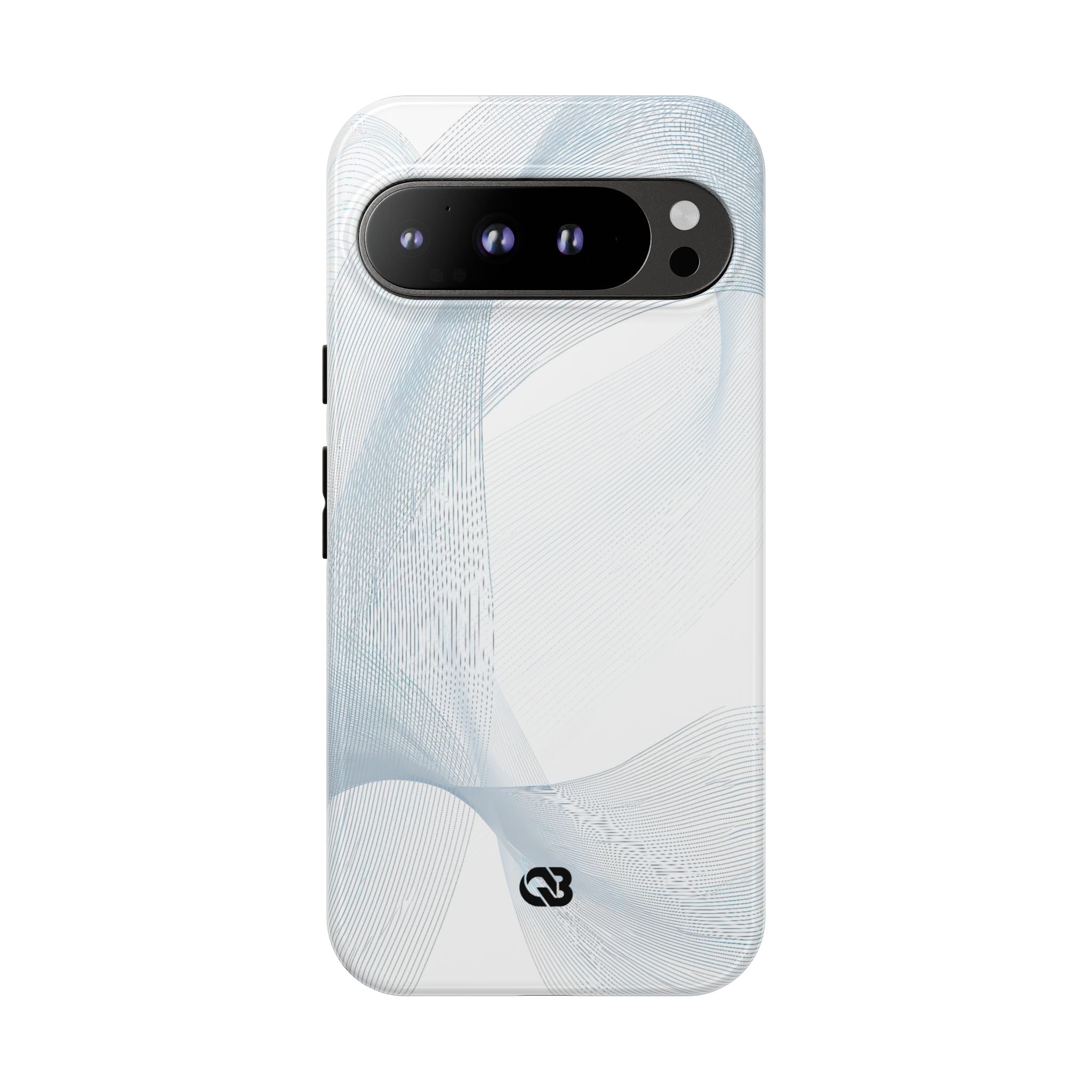 White Tough Phone Case for Google Pixel - Arctic Line Current