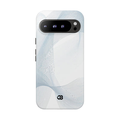 White Tough Phone Case for Google Pixel - Arctic Line Current
