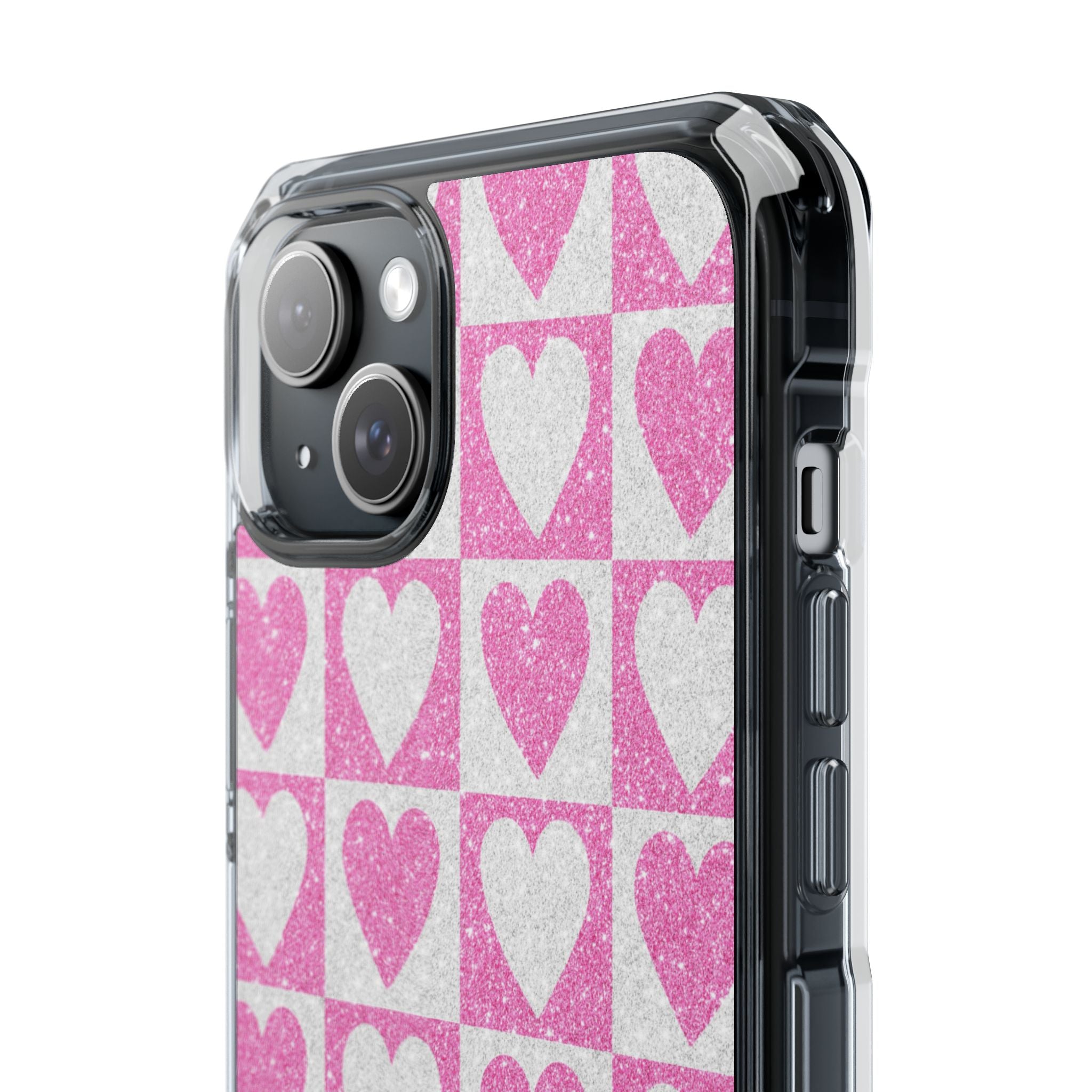Glitter Hart Raster iPhone 15 Plus Case - Impact