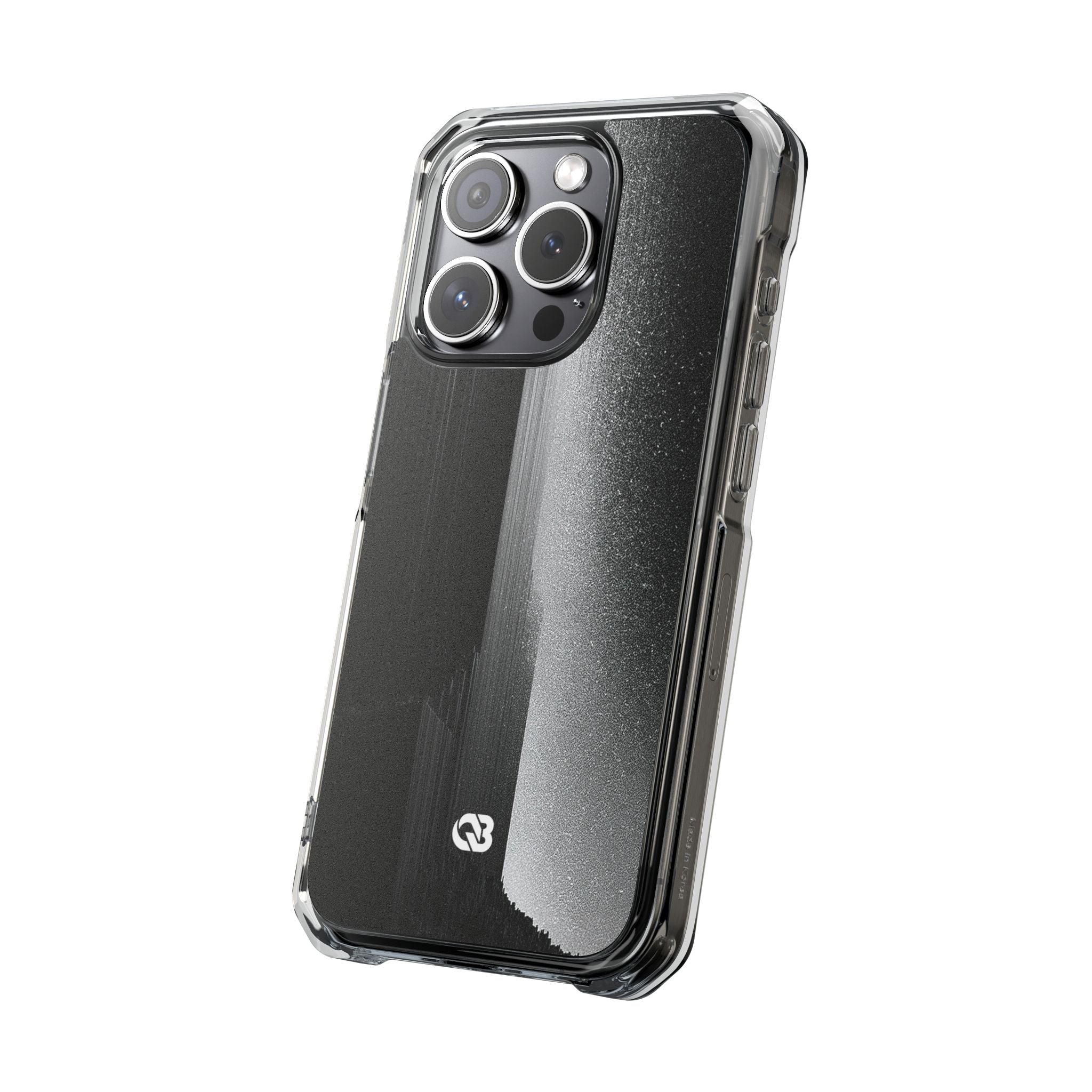 Black Impact MagSafe Phone Case for iPhone - Brutalist Pixel Monolith