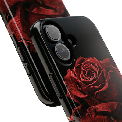 Crimson Noir Rose · Tough Phone Case for iPhone · Black