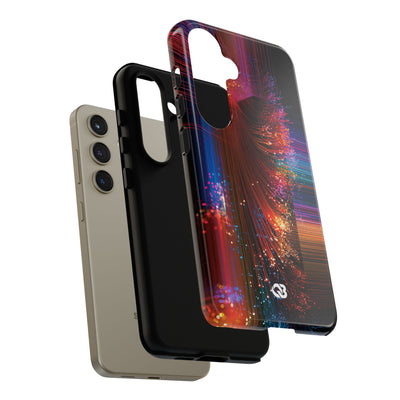 Black Tough Phone Case for Samsung - Cyber Optic Streak