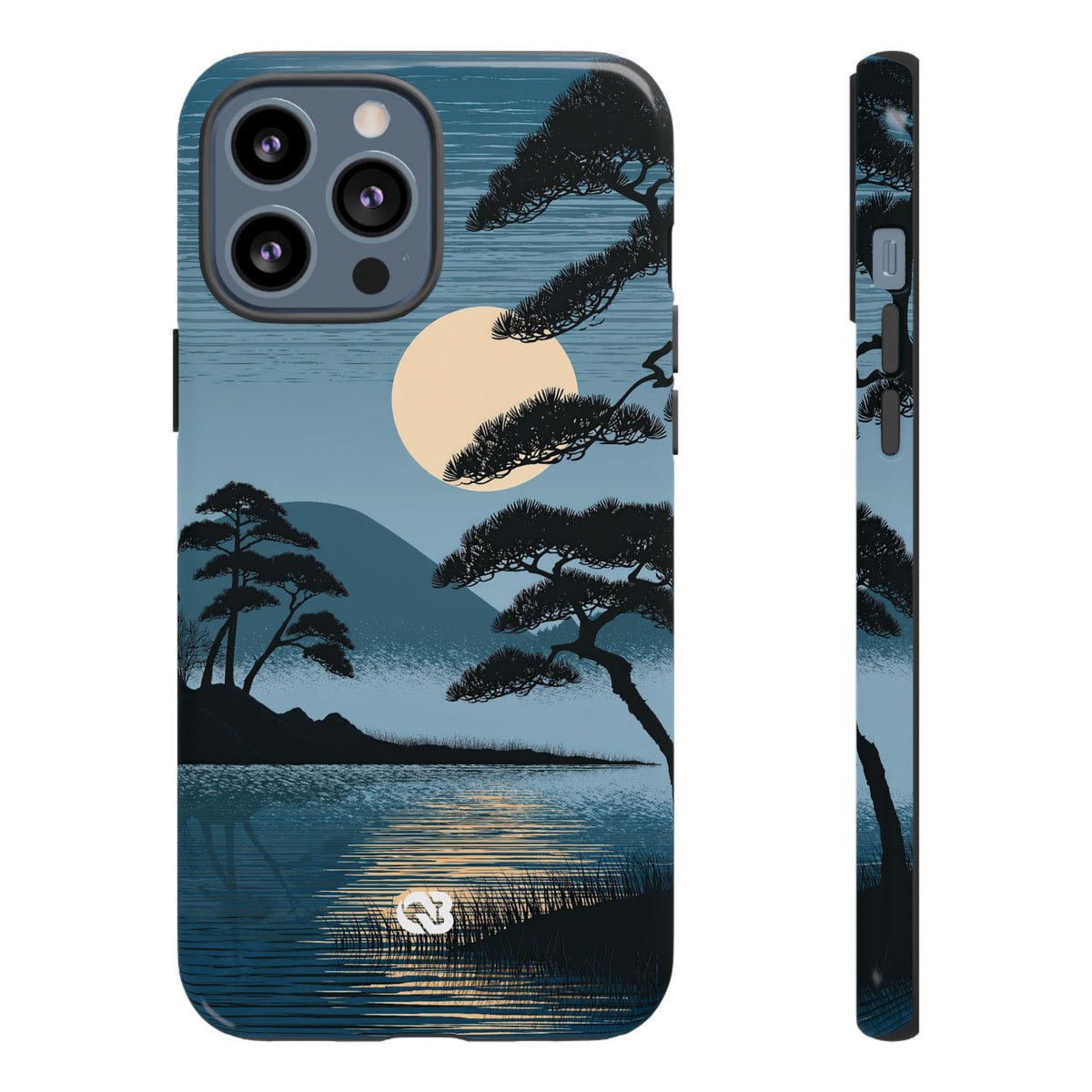 Moonlit Pine Horizon · Tough Phone Case for iPhone · Blue