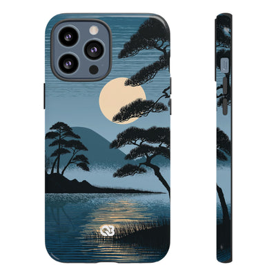 Moonlit Pine Horizon · Tough Phone Case for iPhone · Blue