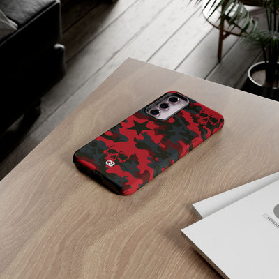 Crimson Skull Camo · Tough Phone Case for Samsung · Red
