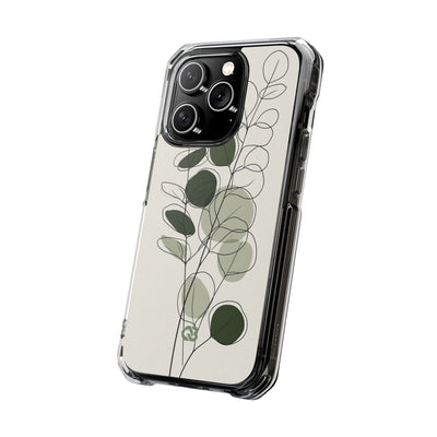 Green Impact MagSafe Phone Case for iPhone - Muted Eucalyptus Sketch