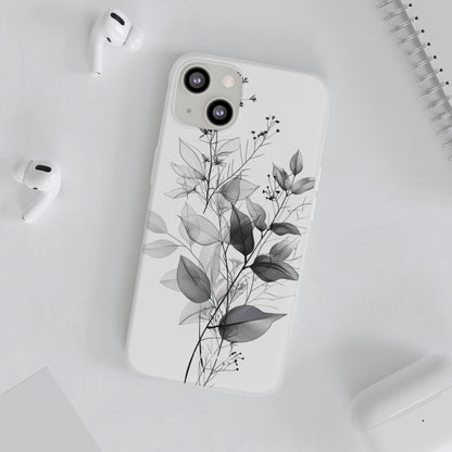 Ademende bladeren grijs iPhone 13 - Zacht