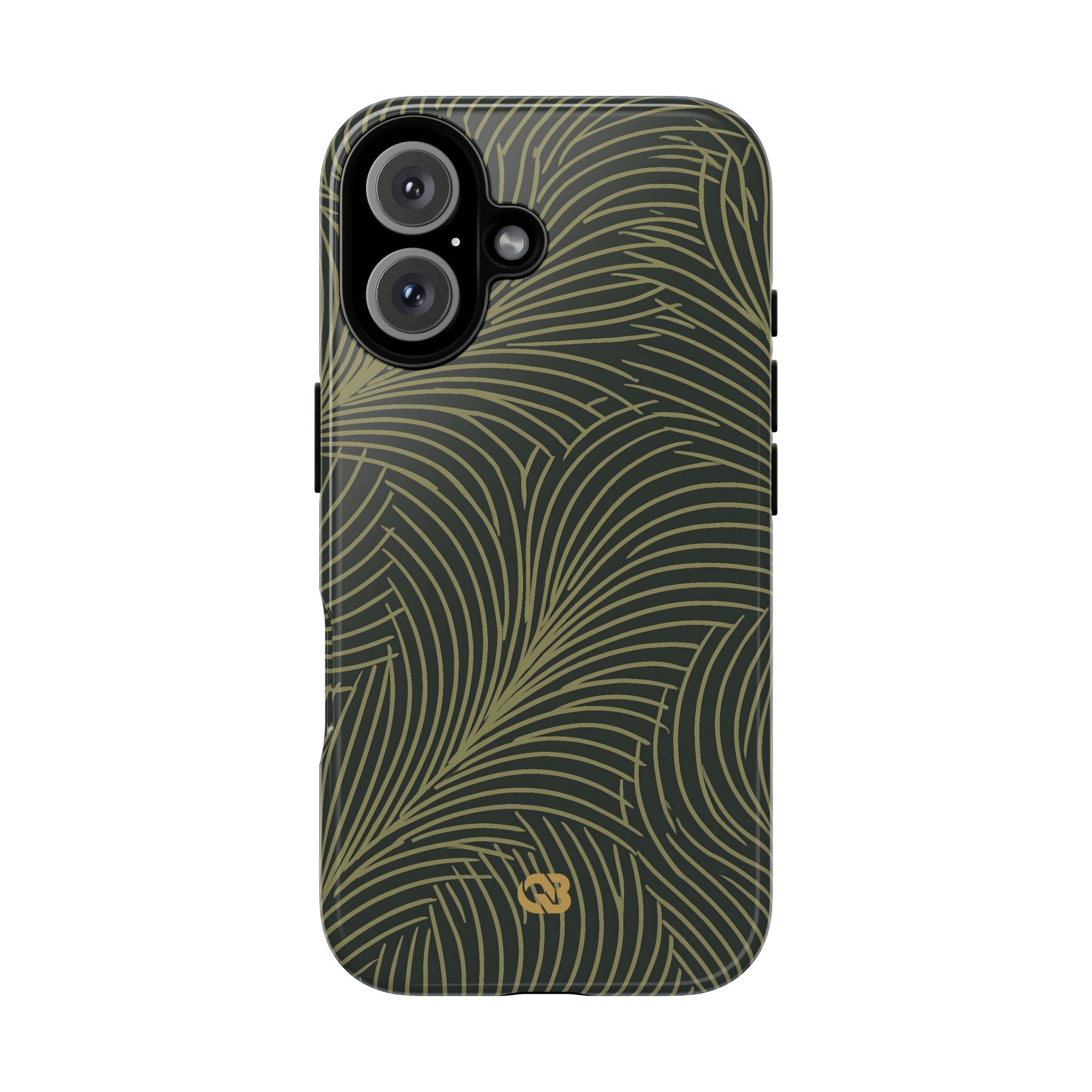 Green Tough Phone Case for iPhone - Dark Olive Plume