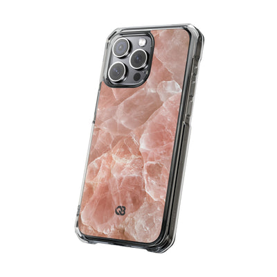 Rose Quartz Facet · Clear Impact Magnetic Phone Case for iPhone · Pink