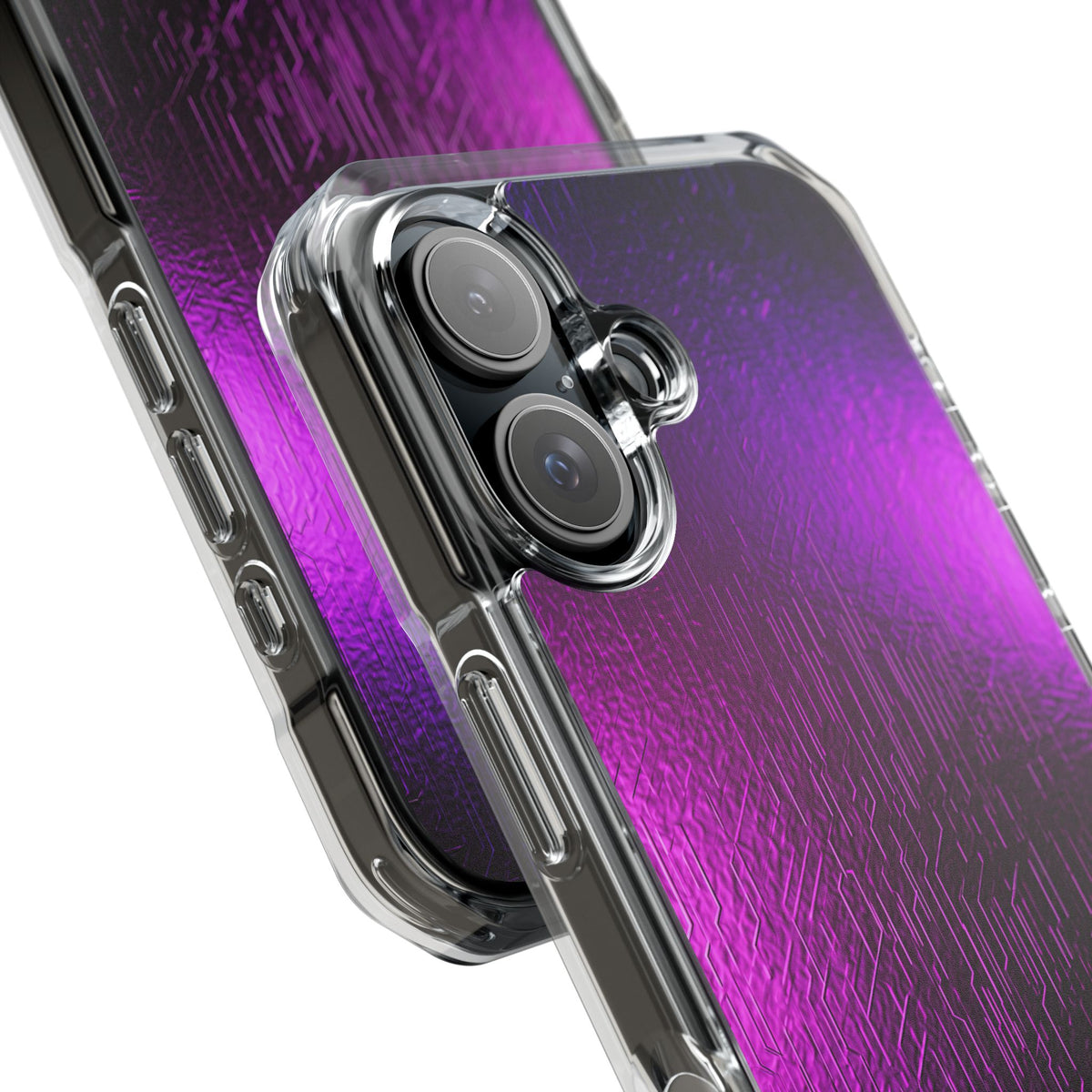 Violet Cyber Circuit · Clear Impact Magnetic Phone Case for iPhone · Purple