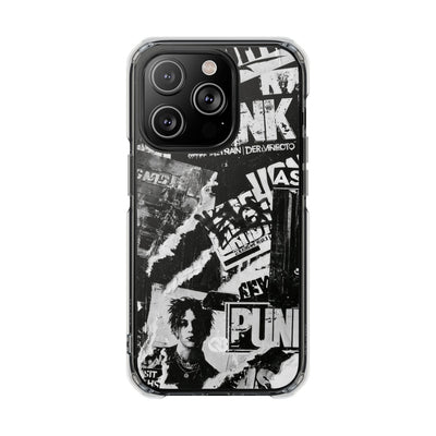 Underground Punk Collage · Clear Impact Magnetic Phone Case for iPhone · Black