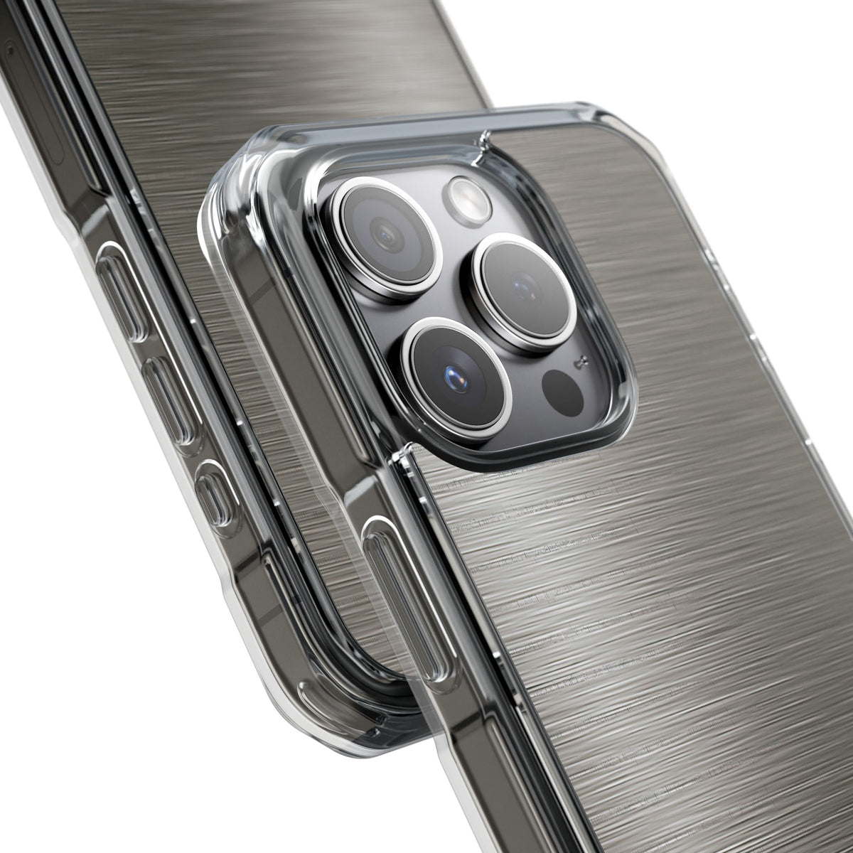 Grey Impact MagSafe Phone Case for iPhone - Brushed Industrial Steel